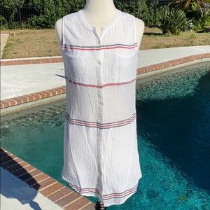 Lucky Brand sleeveless button down striped dress